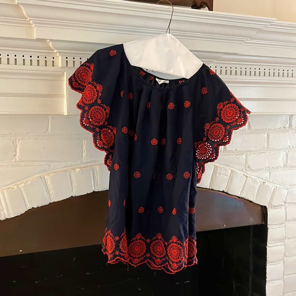 Gap loose blouse blue and red xl